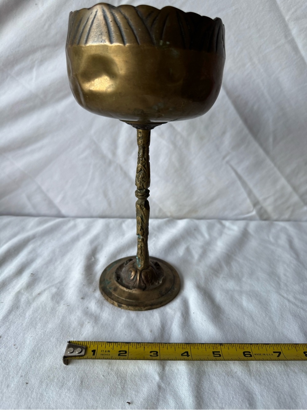 Brass Decorative Goblet - Antique-Style Gold Finish